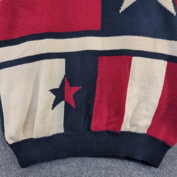 Cotton Traders Men's Pullover Patriotic Sweater Multicolor XL Crew Neck - Picture 4 of 13